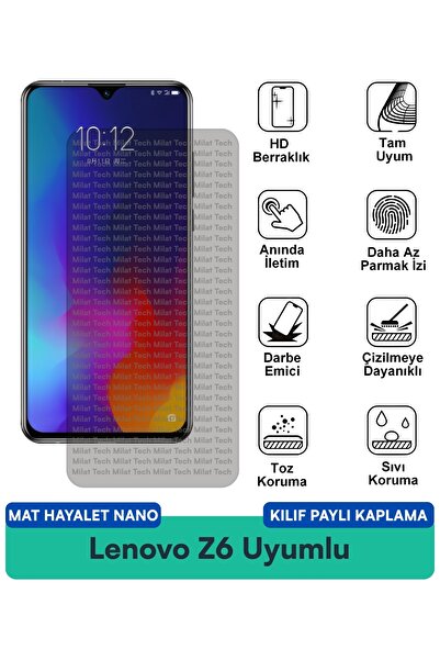Milat Tech غطاء حماية شاشة متوافق مع Lenovo Z6 Matte Ghost Nano مقاوم للخدوش ...