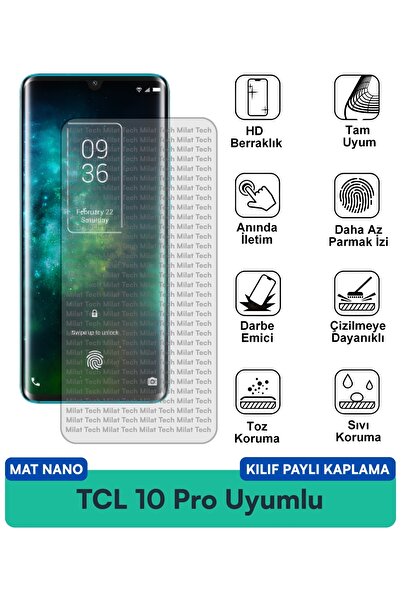 Milat Tech حافظة TCL 10 Pro Matte Nano متوافقة مع واقي الشاشة مضاد للخدش ويقل...