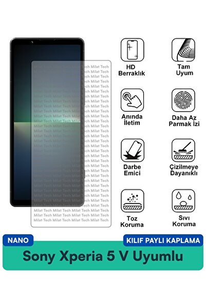 Milat Tech غطاء حماية نانو لهاتف سوني إكسبيريا 5 في متوافق مع فيلم حماية الشا...