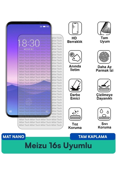 Milat Tech فيلم حماية الشاشة Meizu 16s Mat Nano يقلل من إجهاد العين ومقاوم للبقع