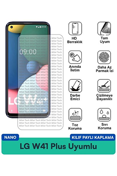 Milat Tech غطاء حماية شاشة متوافق مع LG W41 Plus Nano Case يوفر حماية ضد الصدمات