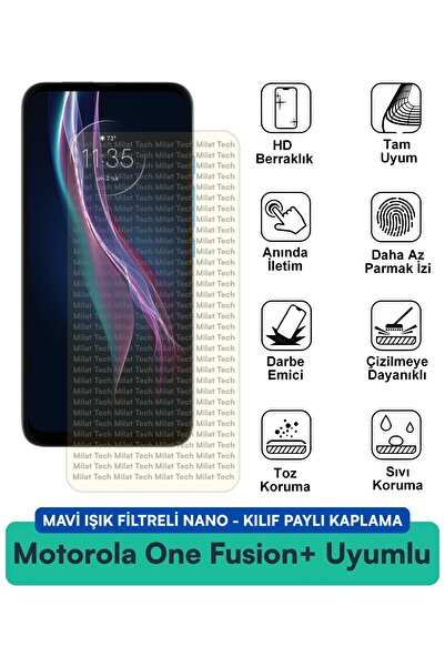 Milat Tech فلتر الضوء الأزرق من Motorola One Fusion، غطاء نانو متوافق مع فيلم...