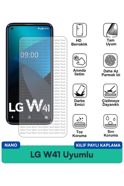 Milat Tech فيلم حماية للشاشة متوافق مع حافظة LG W41 Nano مقاوم للخدوش والصدمات