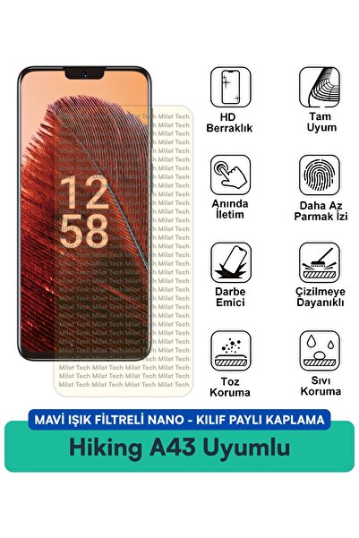 Milat Tech غطاء نانو مزود بفلتر الضوء الأزرق A43 من Hiking متوافق مع طبقة حما...