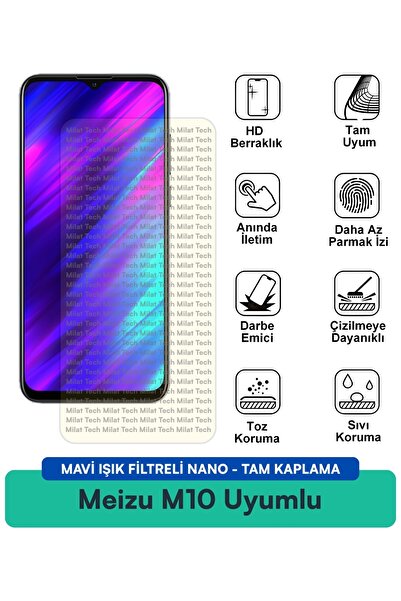 Milat Tech فلتر الضوء الأزرق Meizu M10، طبقة حماية للشاشة من النانو، مقاومة ل...