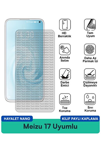 Milat Tech حافظة Meizu 17 Ghost Nano متوافقة مع طبقة حماية الشاشة المقاومة لل...