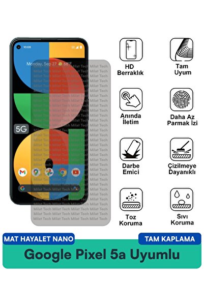 Milat Tech فيلم حماية الشاشة Google Pixel 5a Matte Ghost Nano يقلل من انعكاس ...