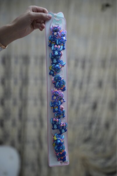 azraaccesoryy Stitch Havlu Bağlama Çiftli Toka