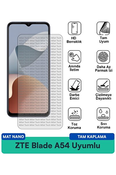 Milat Tech ZTE Blade A54 Mat Nano طبقة حماية للشاشة مقاومة للخدوش والصدمات