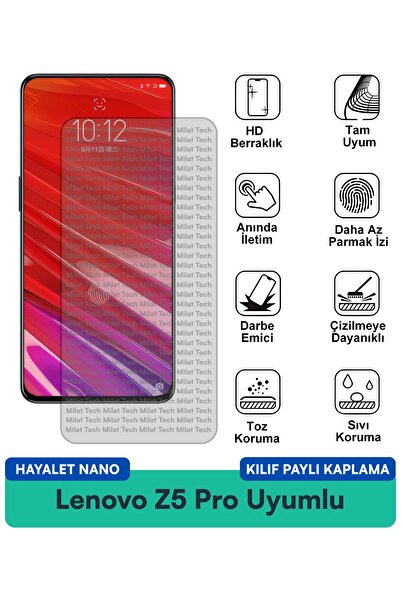 Milat Tech حافظة Lenovo Z5 Pro Ghost Nano متوافقة مع طبقة حماية الخصوصية ومقا...