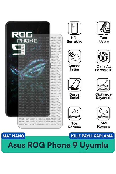 Milat Tech غطاء حماية نانو متوافق مع هاتف Asus ROG Phone 9 Mat، فيلم حماية لل...