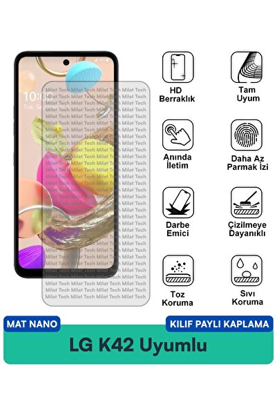 Milat Tech غطاء حماية نانو مطفي لهاتف إل جي كيه 42 متوافق مع طبقة حماية الشاش...
