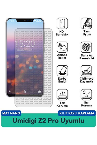 Milat Tech حافظة Umidigi Z2 Pro Matte Nano متوافقة مع طبقة حماية للشاشة مقاوم...