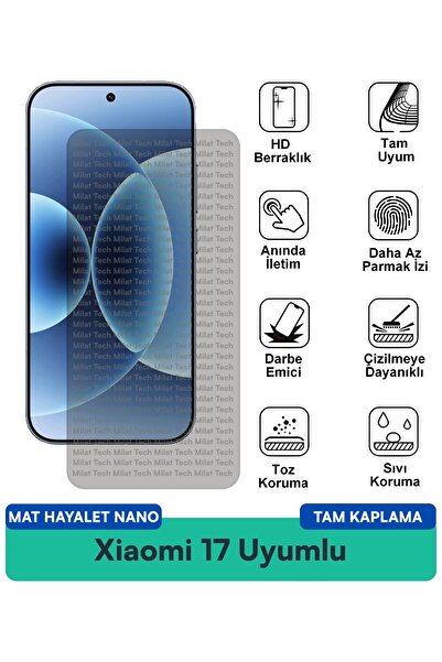 Milat Tech طبقة حماية للشاشة من Xiaomi 17 Matte Ghost Nano مقاومة للخدوش والص...
