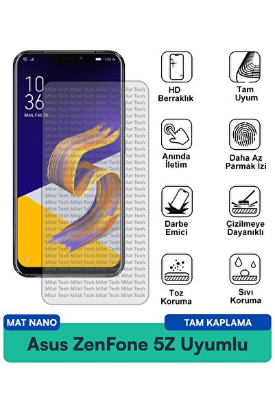 Milat Tech فيلم حماية شاشة Asus ZenFone 5Z Matte Nano رؤية واضحة لتقليل إجهاد...