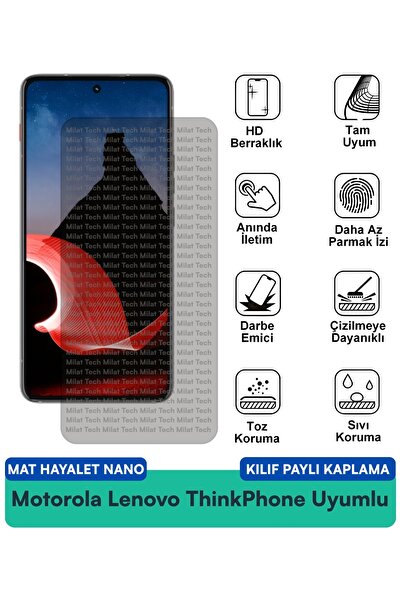 Milat Tech حافظة موتورولا لينوفو ثينك فون مات هايلايت نانو متوافقة مع فيلم حم...