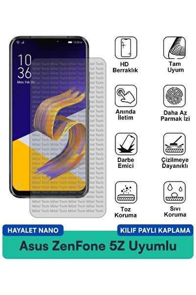 Milat Tech حافظة Asus ZenFone 5Z Ghost Nano متوافقة مع طبقة حماية للشاشة مقاو...