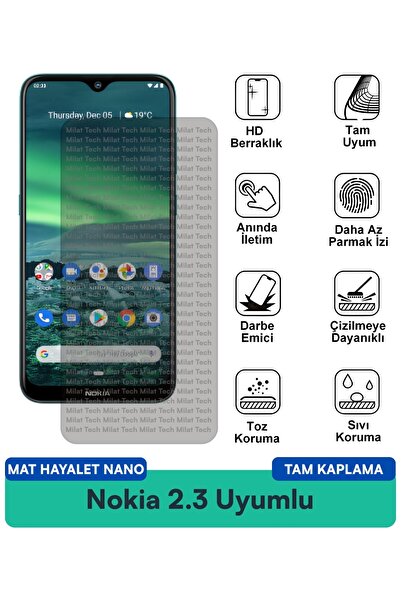 Milat Tech يوفر طبقة حماية الشاشة Nokia 2.3 Matte Ghost Nano خصوصية وتعمل على...