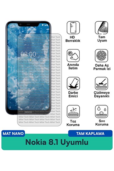 Milat Tech واقي شاشة نوكيا 8.1 مات نانو يقلل من الانعكاس ولا يترك بصمات الأصابع