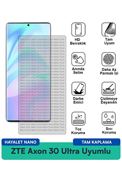 Milat Tech طبقة حماية للشاشة من ZTE Axon 30 Ultra Hayalet Nano مقاومة للخدوش ...