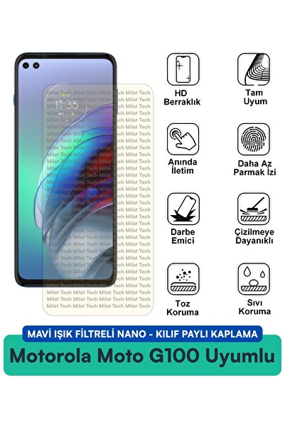 Milat Tech حافظة نانو مزودة بفلتر الضوء الأزرق من موتورولا موتو G100، متوافقة...