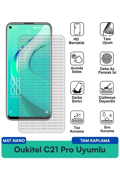 Milat Tech طبقة حماية للشاشة من Oukitel C21 Pro Mat Nano مضادة للانعكاس ومتين...
