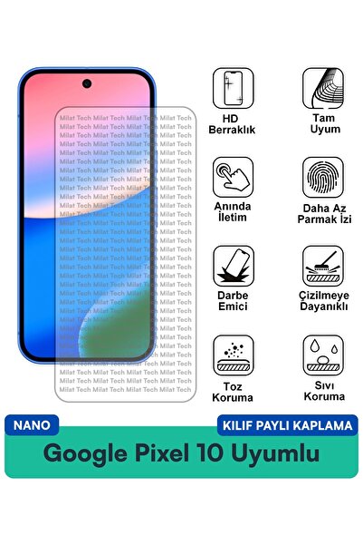Milat Tech غطاء حماية نانو لهاتف جوجل بيكسل 10 متوافق مع فيلم حماية الشاشة مق...