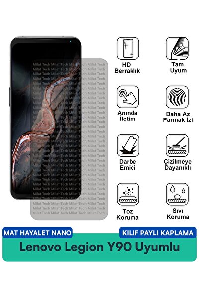 Milat Tech حافظة Lenovo Legion Y90 Mat Ghost Nano متوافقة مع طبقة حماية الشاش...