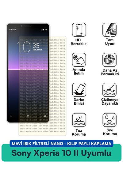 Milat Tech حافظة نانو متوافقة مع هاتف Sony Xperia 10 مع فلتر الضوء الأزرق وطب...