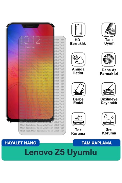 Milat Tech فيلم حماية الشاشة Lenovo Z5 Ghost Nano لحماية الخصوصية، متانة طويل...