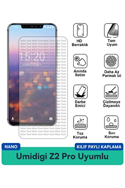 Milat Tech غطاء حماية نانو لهاتف Umidigi Z2 Pro متوافق مع طبقة حماية الشاشة، ...