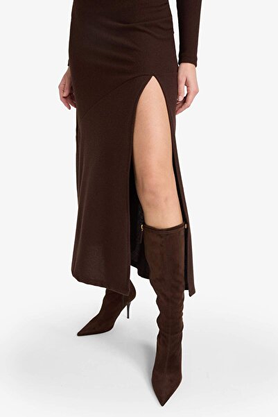 DeFacto Μίντι φόρεμα με μακρύ μανίκι άνοιγμα G6503AX25AU