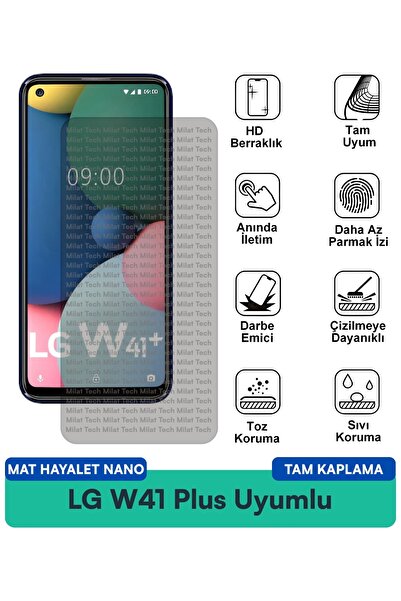 Milat Tech طبقة حماية للشاشة من LG W41 Plus Matte Ghost Nano، طبقة حماية مطفي...