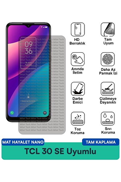 Milat Tech واقي شاشة TCL 30 SE Matte Ghost Nano مقاوم للخدوش والصدمات
