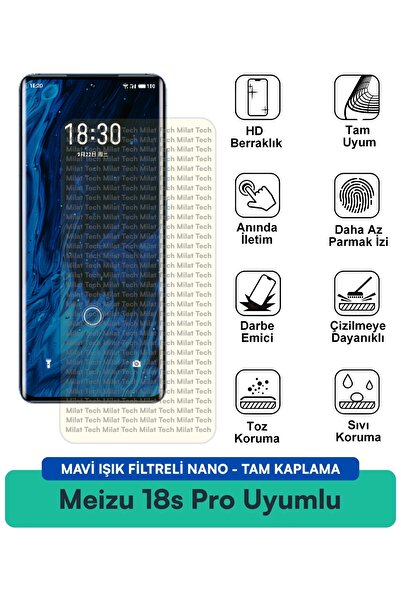 Milat Tech فلتر الضوء الأزرق Meizu 18s Pro مع طبقة حماية نانو للشاشة، حماية م...