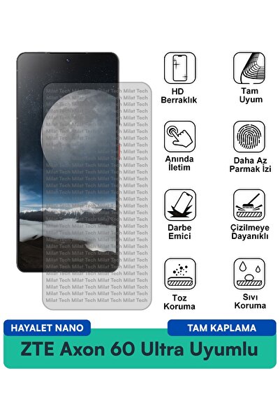 Milat Tech ZTE Axon 60 Ultra Hayalet Nano طبقة حماية للشاشة مقاومة للخدوش ولا...
