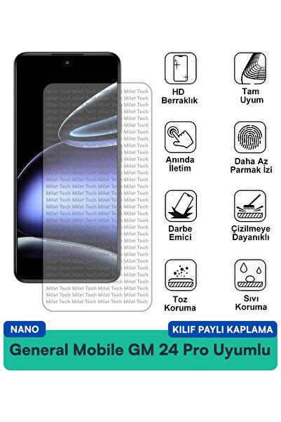 Milat Tech فيلم حماية الشاشة المتوافق مع حافظة نانو من جنرال موبايل GM 24 Pro...