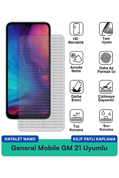 Milat Tech حافظة جنرال موبايل GM 21 هايلايت نانو متوافقة مع طبقة حماية مقاومة...