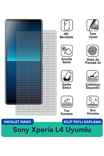Milat Tech غطاء حماية شاشة متوافق مع هاتف Sony Xperia L4 Ghost Nano مقاوم للخ...