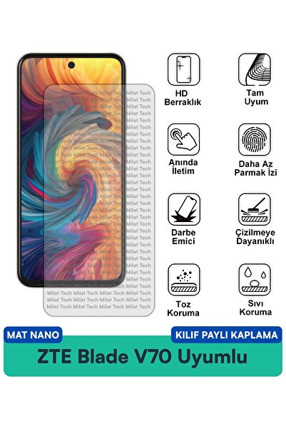 Milat Tech حافظة ZTE Blade V70 Matte Nano متوافقة مع واقي الشاشة، صديقة للعين...