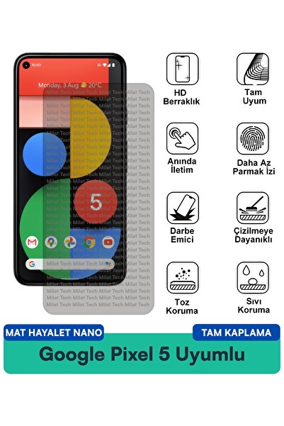 Milat Tech طبقة حماية للشاشة من جوجل بيكسل 5 مات جوست نانو مقاومة للخدوش والص...
