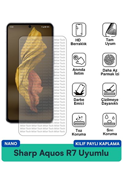 Milat Tech حافظة Sharp Aquos R7 Nano متوافقة مع طبقة حماية الشاشة، حماية من ا...