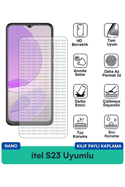 Milat Tech Itel S23 Nano Case Compatible Screen Protection Film Scratch and I...