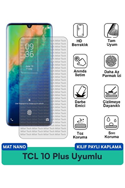 Milat Tech غطاء حماية نانو متوافق مع هاتف TCL 10 Plus مع فيلم حماية للشاشة مق...