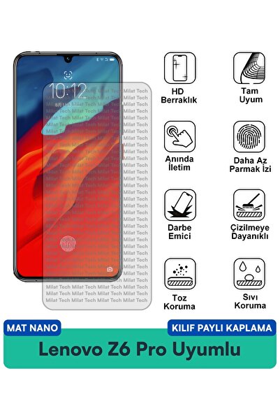 Milat Tech غطاء حماية نانو متوافق مع هاتف لينوفو Z6 Pro، فيلم حماية للشاشة مق...
