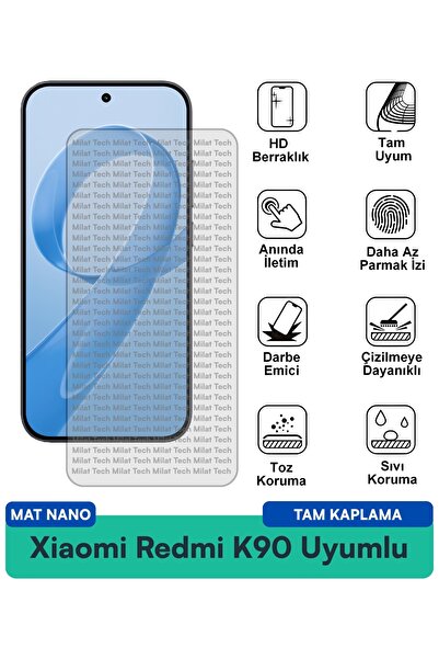 Milat Tech طبقة حماية شاشة نانو غير لامعة لهاتف شاومي ريدمي K90 مقاومة للبقع ...