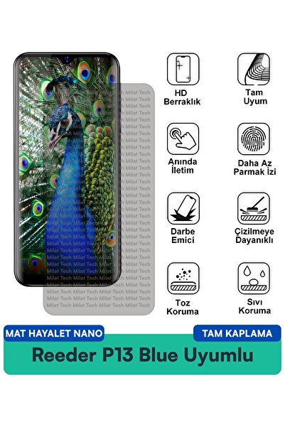 Milat Tech فيلم حماية الشاشة Reeder P13 Blue Matte Ghost Nano مقاوم للخدوش وا...