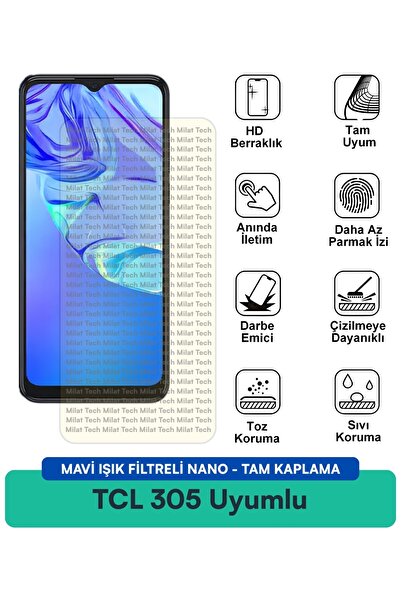 Milat Tech TCL 305 Blue Light Filter Nano Screen Protection Film حماية من الأ...
