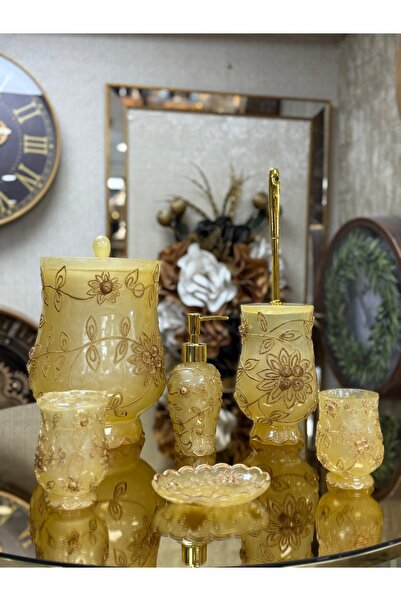 city gold 6 Parça Polyester Banyo Seti