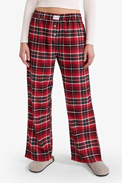 DeFacto Pantaloni de pijama din flanel cu carouri cu potrivire normală G1605AX25WN